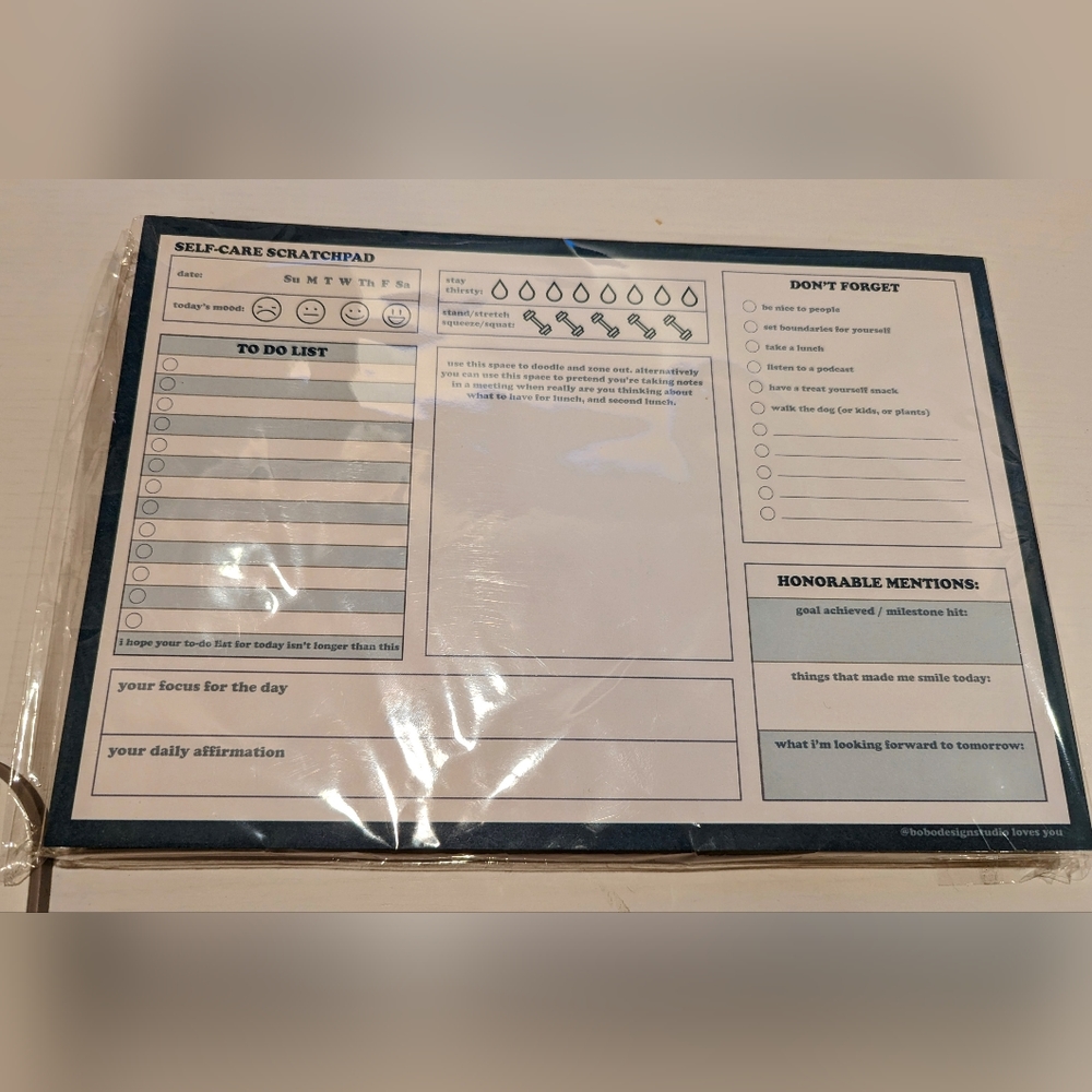 Bobo Design Studio self care scratch pad